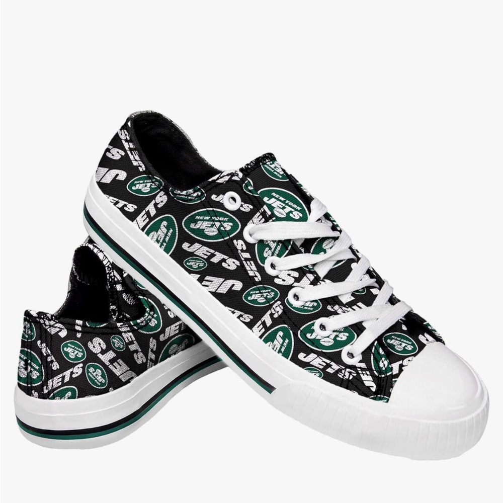 Jets Logo Black and White Sneakers